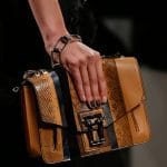 Proenza Schouler Tan/Black Leather/Python Flap Bag - Spring 2016