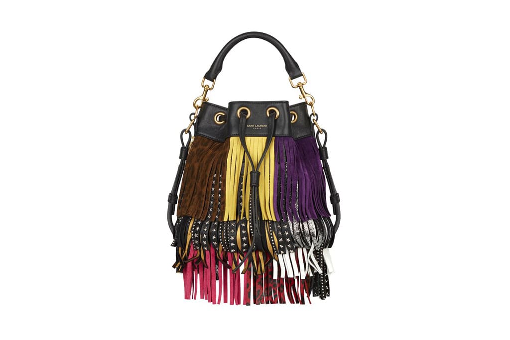 Saint Laurent Multicolor Emmanuelle Fringed Bucket Bag