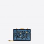 Valentino Blue Metal Stars and Planets Plexiglass Minaudiere Bag