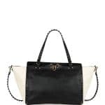 Valentino Ivory/Black Rockstud Medium Tote Bag