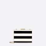 Valentino Ivory/Black Striped Minaudiere Bag