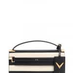 Valentino Ivory/Black Striped My Rockstud Clutch Bag