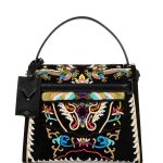 Valentino Multicolor Dragon Embroidered My Rockstud Top Handle Bag