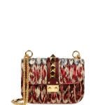 Valentino Multicolor Painted Feathers Lock Shoulder Bag