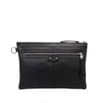 Balenciaga Black Rubberized Calfskin Clip M Bag - Holiday Collection