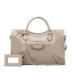 Balenciaga Gris Taupe Classic Metallic Edge City Bag - Holiday Collection