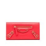 Balenciaga Red Classic Metallic Edge Money Wallet - Holiday Collection