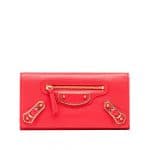 Balenciaga Red Classic Metallic Edge Money Wallet - Holiday Collection