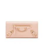 Balenciaga Rose Des Sables Classic Metallic Edge Money Wallet - Holiday Collection