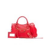 Balenciaga Vermilon Red Classic Metllaic Edge Mini City Bag - Holiday Collection