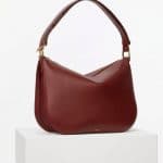 Celine Light Burgundy Smooth Calfskin Medium Saddle Bag