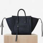 Celine Navy Nubuck Stamped Crocodile Medium Luggage Phantom Bag