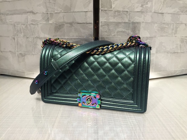 chanel dark green bag