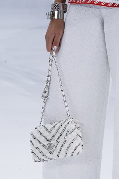 details knit dress white spring chanel flap bag pink - Shoppisticated