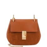 Chloe Brown Leather/Suede Drew Small Bag