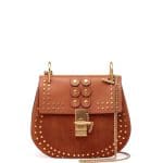 Chloe Caramel Studded Leather:Suede Drew Small Bag