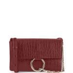 Chloe Dark Red Crocodile Embossed Faye Small Bag