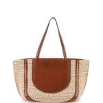 Chloe Natural Woven Isa Shopper Tote Bag