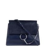 Chloe Navy Leather/Suede Faye Medium Bag