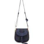 Chloe Navy Suede Hudson Small Bag