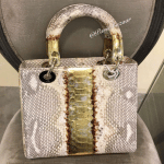 Dior Beige Python Lady Dior Medium Bag - Cruise 2016
