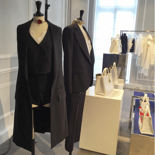 Dior Black Suits and White Diorever Tote Bags - Spring 2016