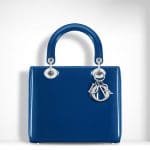 Dior Blue Patent Lady Dior Bag