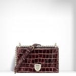 Dior Burgundy/Pink Patinated Diorama Small Bag