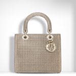Dior ChampangeMetallic Calfskin with Micro-Cannage Motif Lady Dior Small Bag
