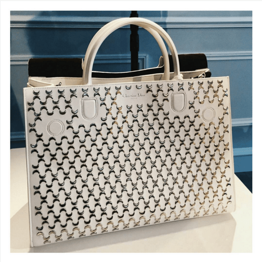 Dior White Embellished Diorever Tote Bag - Spring 2016