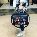 Fendi Black Floral Embellished Dot.Com Bag