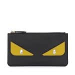 Fendi Black Monster Eye Leather Pouch Bag