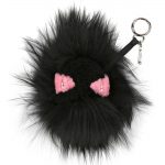 Fendi Black Monster Mixed-Fur Bag Bug Charm