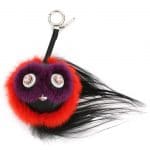 Fendi Orange Multicolor Monster Fur Charm with Beak