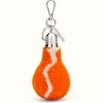 Fendi Orange/White Sheepskin Lightbulb Bag Charm