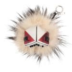 Fendi White Prism Triangle Monster Fur Bag Bug Charm