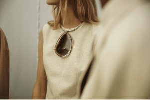 Hermes Brown Stone Necklace - Spring 2016