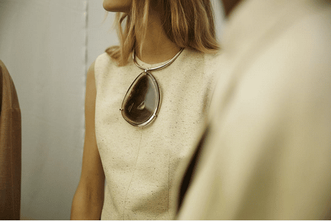 Hermes Brown Stone Necklace - Spring 2016