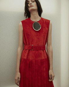 Hermes Red Pleated Dress - Spring 2016