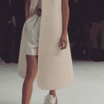 Hermes White Sneakers and Beige Coat - Spring 2016
