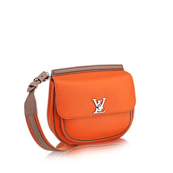 Louis Vuitton Tangerine/Taupe Taurillon Leather Marceau Bag