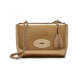 Mulberry Gold Mirror Metallic Leather Lily Bag