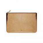 Mulberry Gold Mirror Metallic Leather Medium Flat Pouch Bag