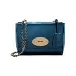 Mulberry Midnight Blue Mirror Metallic Leather Lily Bag