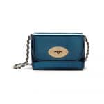 Mulberry Midnight Blue Mirror Metallic Leather Mini Lily Bag