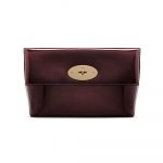 Mulberry Oxblood Metallic Leather Clemmie Clutch Bag