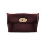 Mulberry Oxblood Metallic Leather Clemmie Clutch Bag