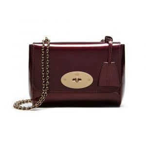 Mulberry Oxblood Mirror Metallic Leather Lily Bag