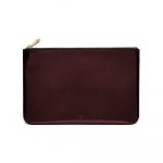 Mulberry Oxblood Mirror Metallic Leather Medium Flat Pouch Bag