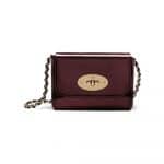 Mulberry Oxblood Mirror Metallic Leather Mini Lily Bag